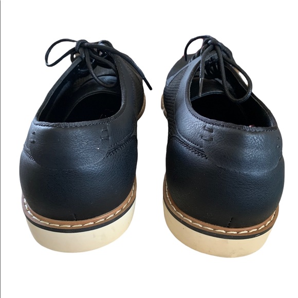 Goodfellow black fabric with white rubber soles casual tie up Oxfords size 11 - Picture 4 of 6